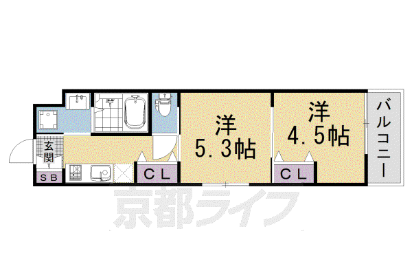 ARCOBALENO KYOTO NISHIKYOGOKU(2K/3階)の間取り写真
