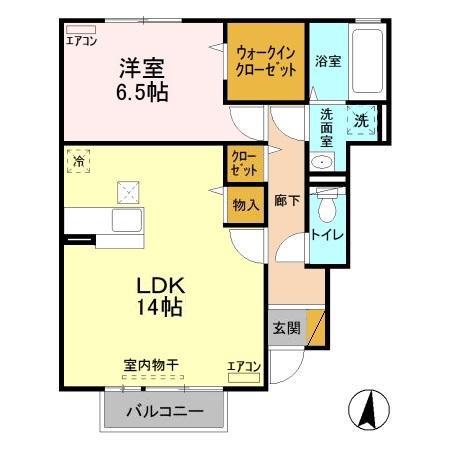 ファミールコートII(1LDK/1階)の間取り写真