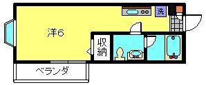 リリエンハイムV(ワンルーム/2階)の間取り写真