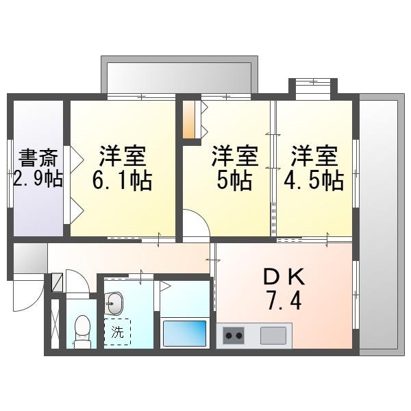 メゾンぴあ(3DK/2階)の間取り写真