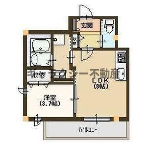 ブラン シェトワ(1LDK/2階)の間取り写真