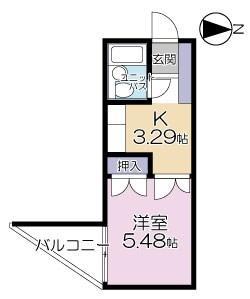 メゾンド童橋(1K/3階)の間取り写真