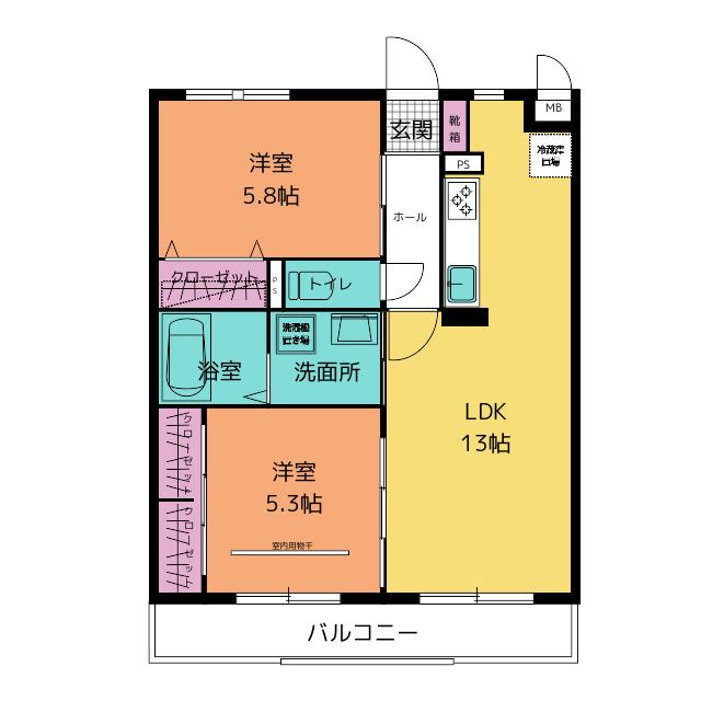 LAVIE長嶺(2LDK/3階)の間取り写真