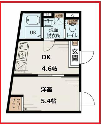 プラド赤羽(1DK/1階)の間取り写真