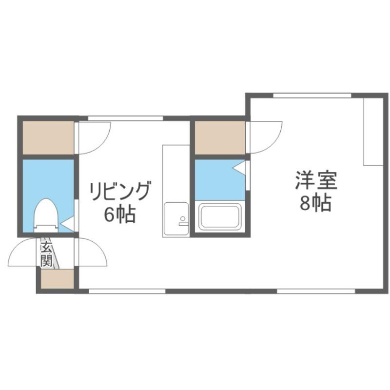 南郷ケ丘ハイツA(1LDK/1階)の間取り写真