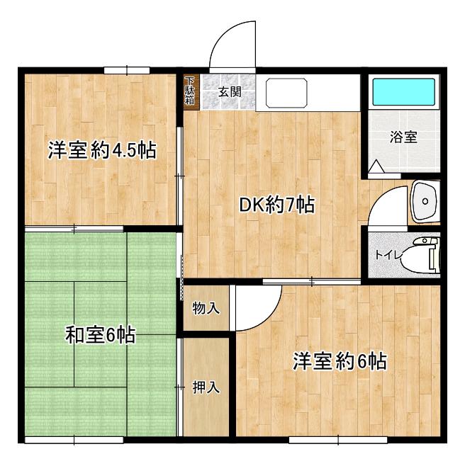 コーポ和田(3DK/1階)の間取り写真