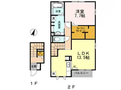 レガーロ(1LDK/2階)の間取り写真