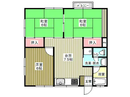 新栄ハイツA(3DK/2階)の間取り写真