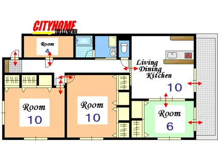 メゾンイシノ(3SLDK/3階)の間取り写真
