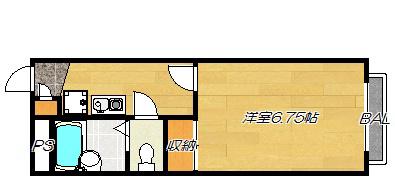 レオパレスラックコート(1K/2階)の間取り写真