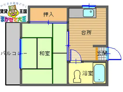シティハイツ浦田(1DK/3階)の間取り写真