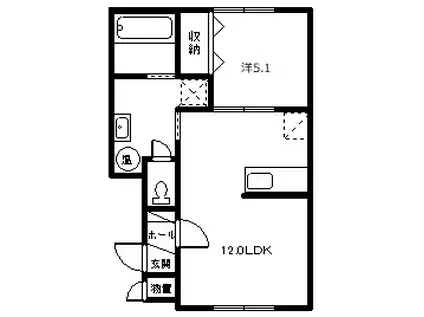 テクナス(1LDK/1階)の間取り写真