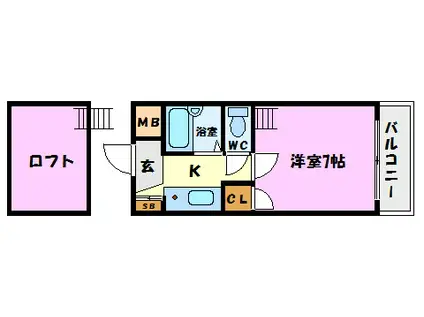 メゾン三松(1K/7階)の間取り写真