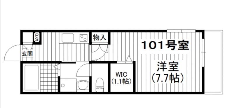 アビテ奥沢(1K/1階)の間取り写真