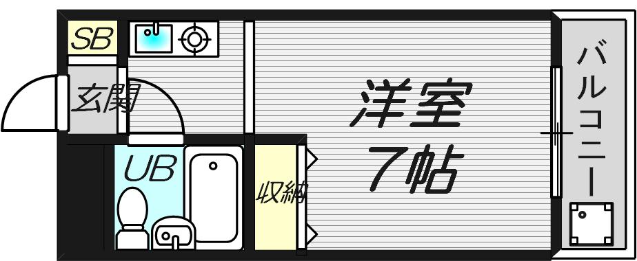 ベストレジデンス関大前I(1K/4階)の間取り写真