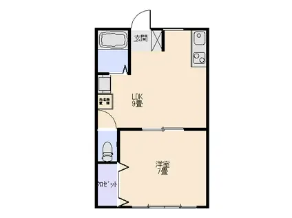 グリーンパレス原(1LDK/2階)の間取り写真