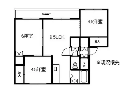 レジデンス美唄(3LDK/1階)の間取り写真