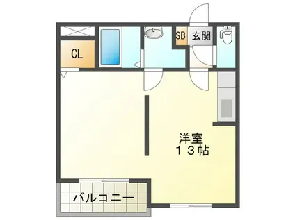 パールヒルズ(ワンルーム/2階)の間取り写真