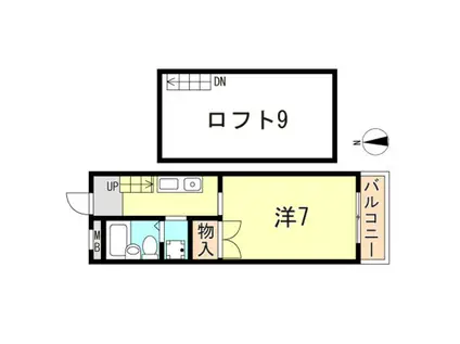 イマージュ舞子(1K/2階)の間取り写真