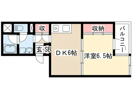 ドムス東栄(1DK/3階)の間取り写真