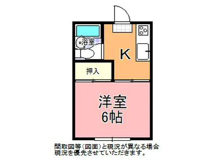橋詰コーポ(1K/2階)の間取り写真