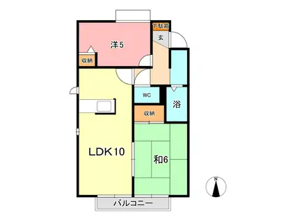 サニーガーデン(2LDK/2階)の間取り写真