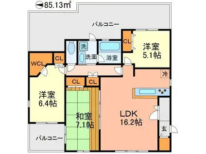 APARTMENT KYODO SETAGAYAI(3LDK/3階)の間取り写真