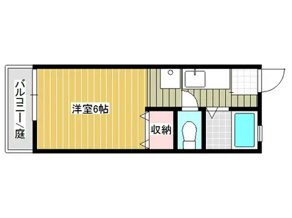 金山ハイツ(1K/2階)の間取り写真