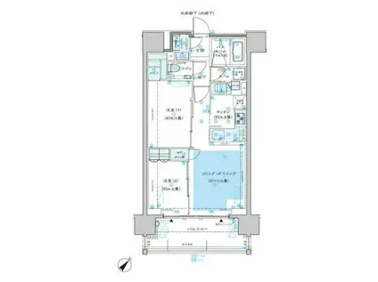 ディームス渋谷本町(2LDK/2階)の間取り写真