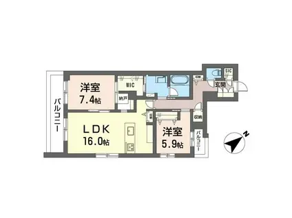 ラヴィベール都筑(2LDK/3階)の間取り写真