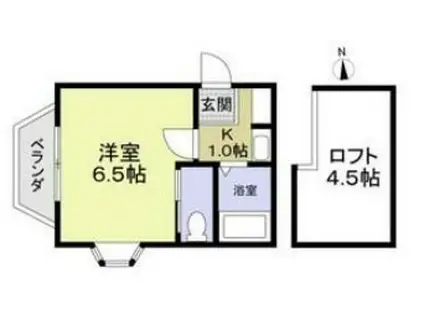 アメニティ東戸塚(1K/2階)の間取り写真