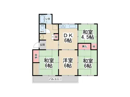 公社清和台団地22号棟(4DK/3階)の間取り写真