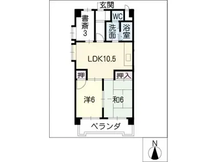 エトワール八田(2LDK/5階)の間取り写真