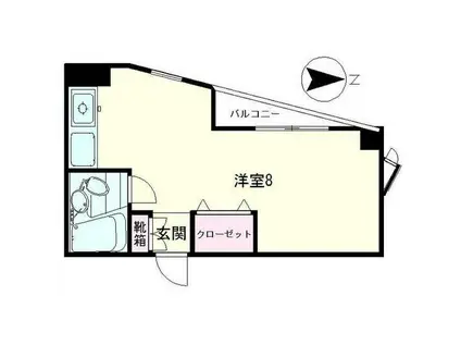 カル・フール瀬田(ワンルーム/5階)の間取り写真