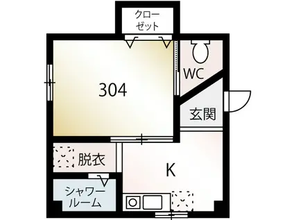 CLASSY可部南(1K/3階)の間取り写真