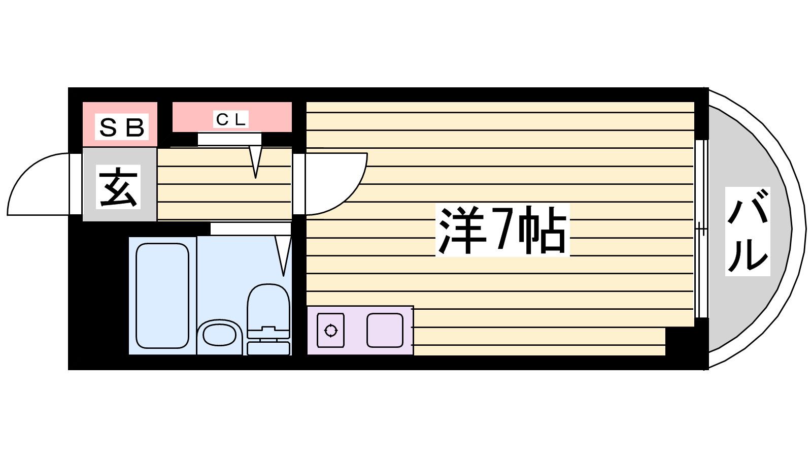 カルム白鷺(ワンルーム/8階)の間取り写真