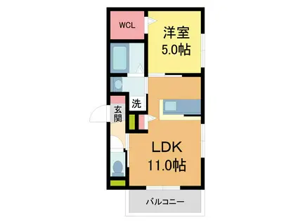 へーベルメゾン神楽夙川ウエスト(1LDK/3階)の間取り写真