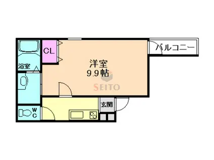 フジパレス三津屋VI番館(1K/3階)の間取り写真