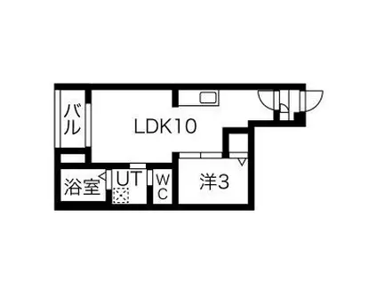 WARREN JUICHIYAI(1LDK/2階)の間取り写真