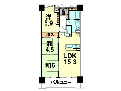 Mプラザ彦根駅前(3LDK/12階)の間取り写真