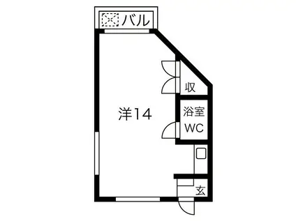 ラ・フォーレ矢田NO2(ワンルーム/2階)の間取り写真