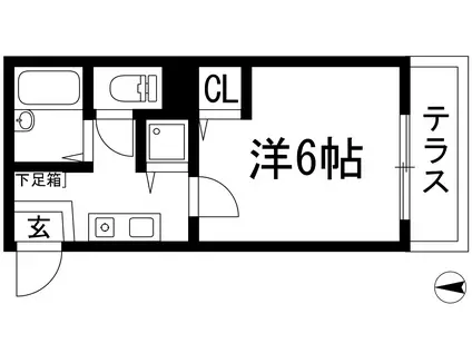 サンハイツ清和台(1K/1階)の間取り写真