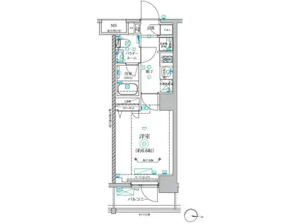 RELUXIA横濱東(1K/5階)の間取り写真