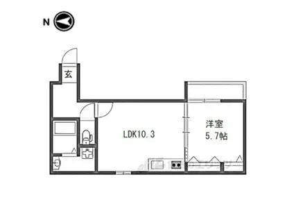 フジパレス上神田Ⅲ番館(1LDK/3階)の間取り写真