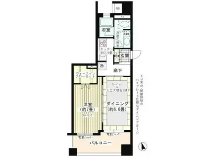 APAガーデンズ新宿戸山公園(1DK/1階)の間取り写真