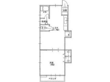 コーポ三神(1LDK/2階)の間取り写真