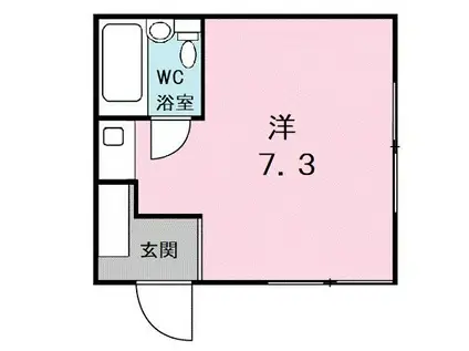 イースト(ワンルーム/1階)の間取り写真
