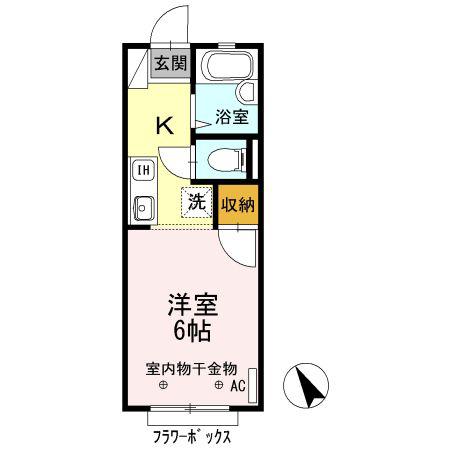 第IIIAIコーポ(1K/1階)の間取り写真
