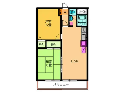 パセオウィンズ(2LDK/3階)の間取り写真