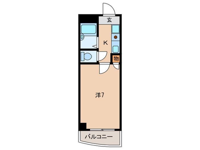 ヴァル浜崎通(1K/7階)の間取り写真